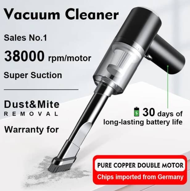 2 in 1 Handheld Rechargeable Car Vacuum Cleaner