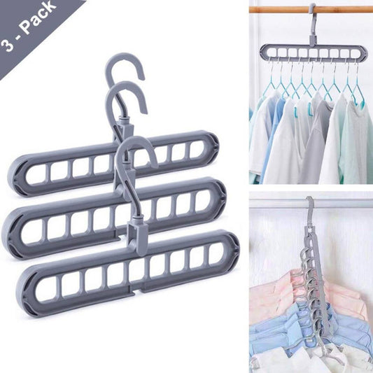 Krivish Multi Utility Space Saving Plastic Magic Hanger (Pack of 3)