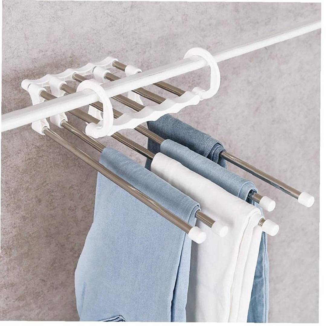 5 In1 Multi-functional Trousers/Pants Hanger Rack-White - TilyExpress Uganda